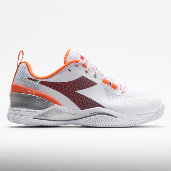 Diadora Blushield Torneo Clay Womens White/Fiery Red