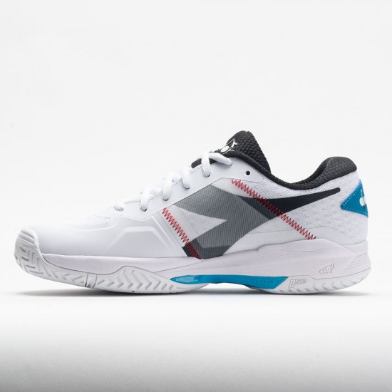 Diadora Trofeo AG Pickleball Mens White/Black/Blue Jewel