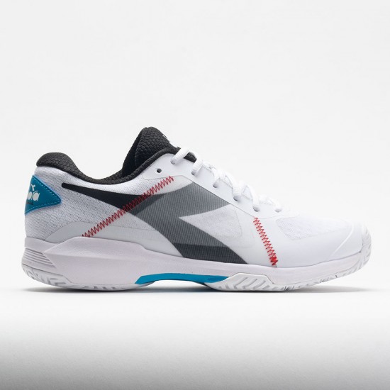 Diadora Trofeo AG Pickleball Mens White/Black/Blue Jewel