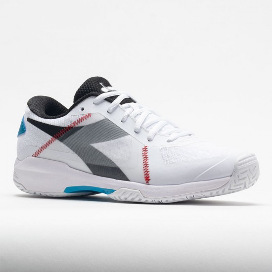 Diadora Trofeo AG Pickleball Mens White/Black/Blue Jewel