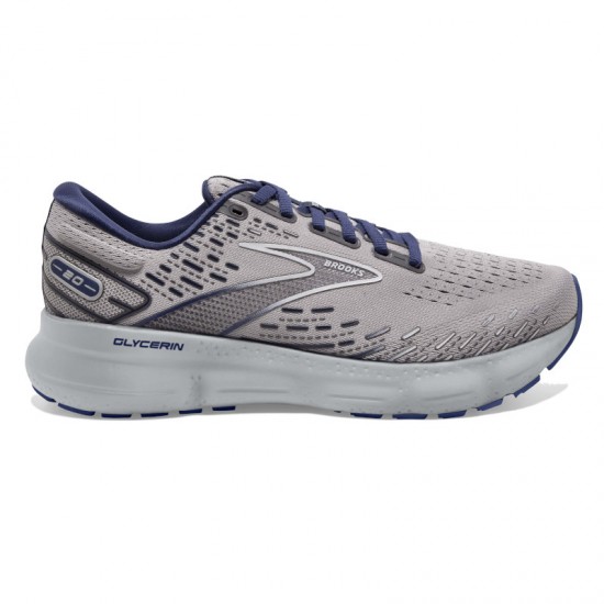 Mens Brooks Glycerin 20 Alloy/Grey/Blue Depths