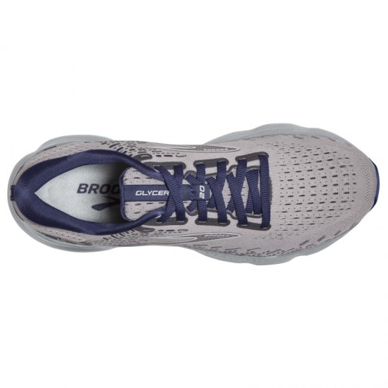 Mens Brooks Glycerin 20 Alloy/Grey/Blue Depths