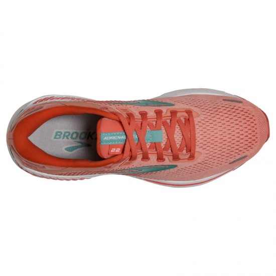 Womens Brooks Adrenaline GTS 22 Coral/Latigo Bay/White