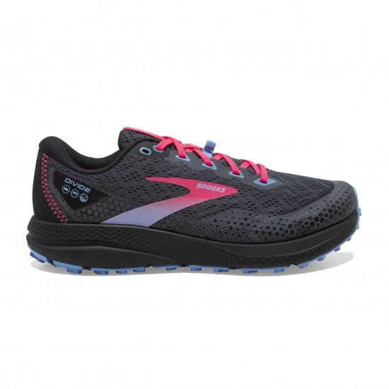 Womens Brooks Divide 3 Ebony/Black/DivaPink