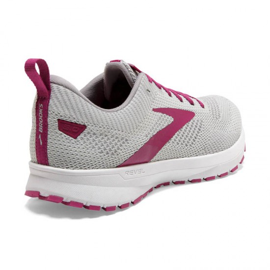 Womens Brooks Revel 5 Grey/White/Baton Rouge