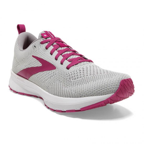 Womens Brooks Revel 5 Grey/White/Baton Rouge